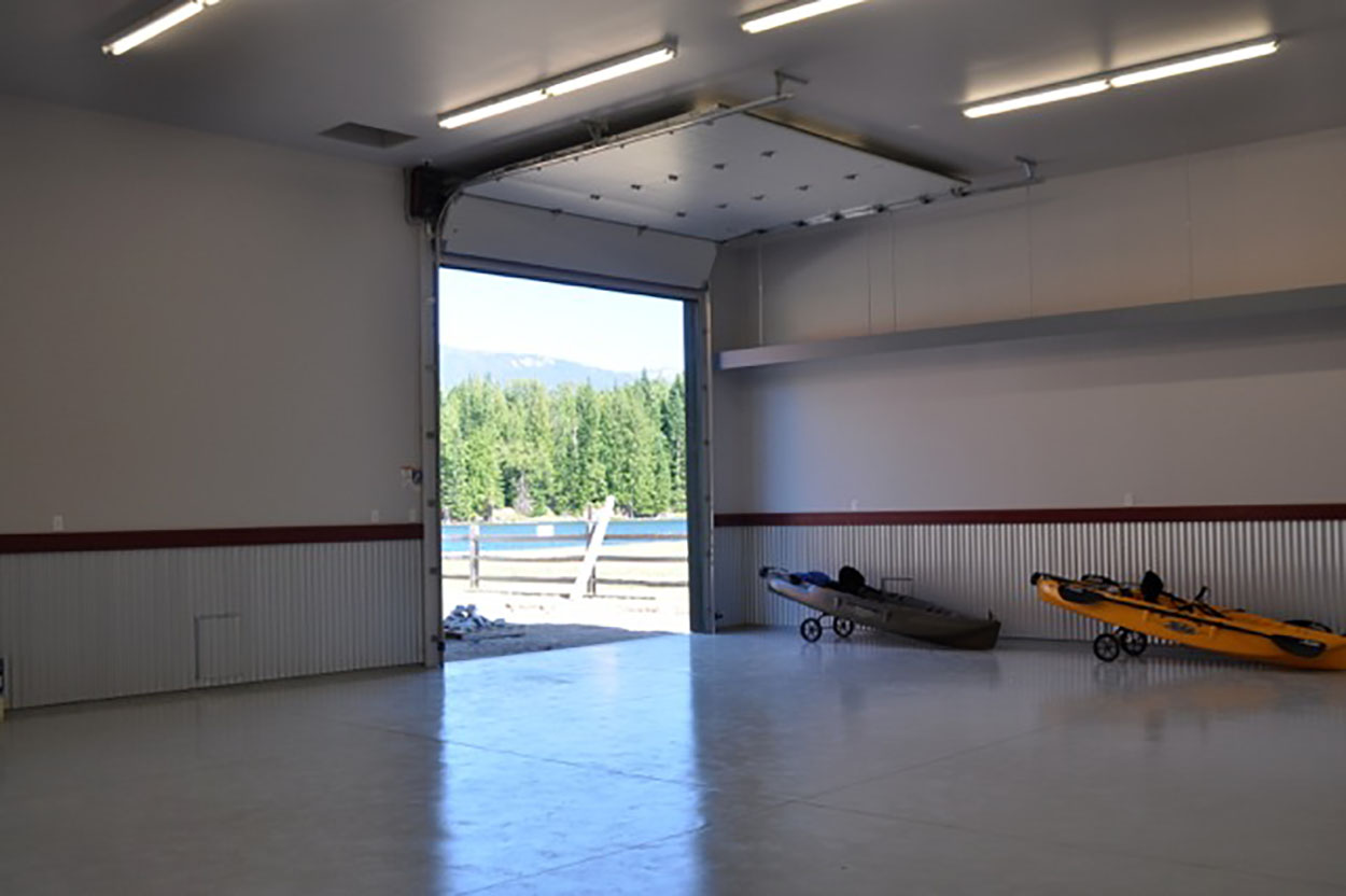 Custom airplane hanger by Sandpoint Builders in North Idaho, interior