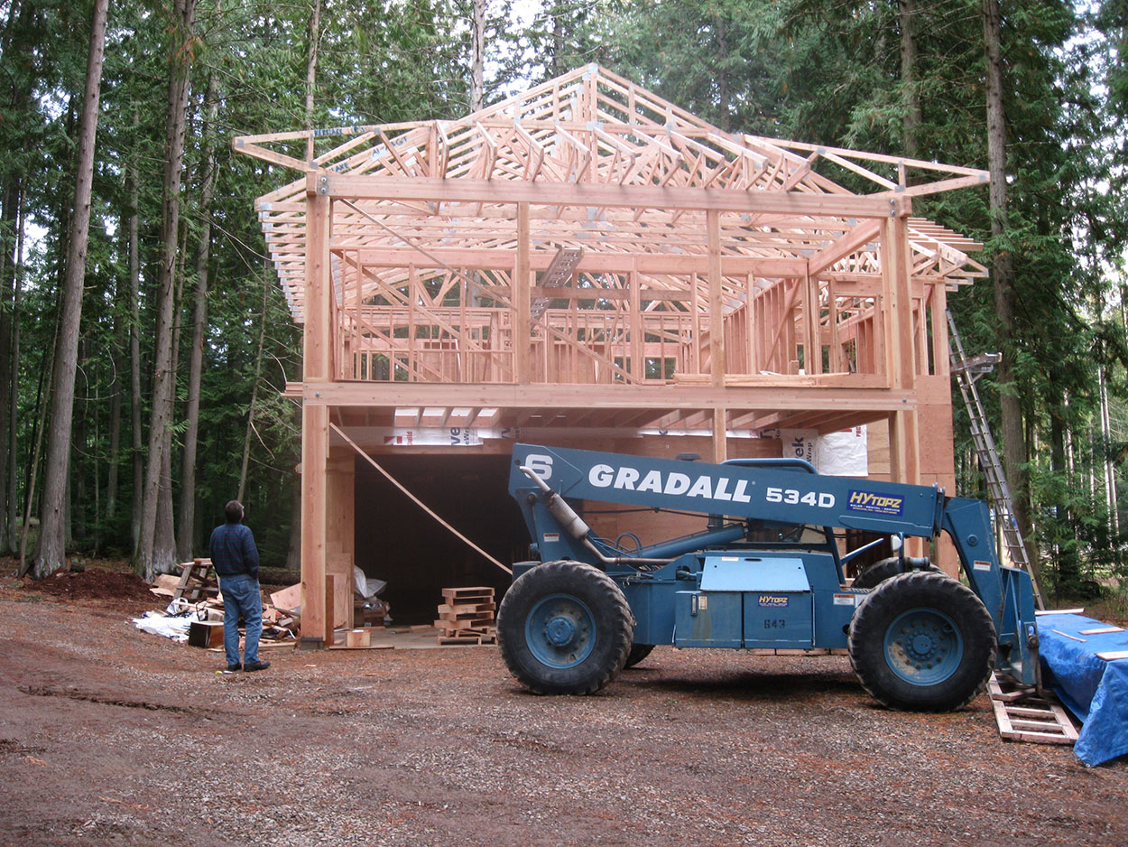 Custom home by Sandpoint Builders in North Idaho, in the building process